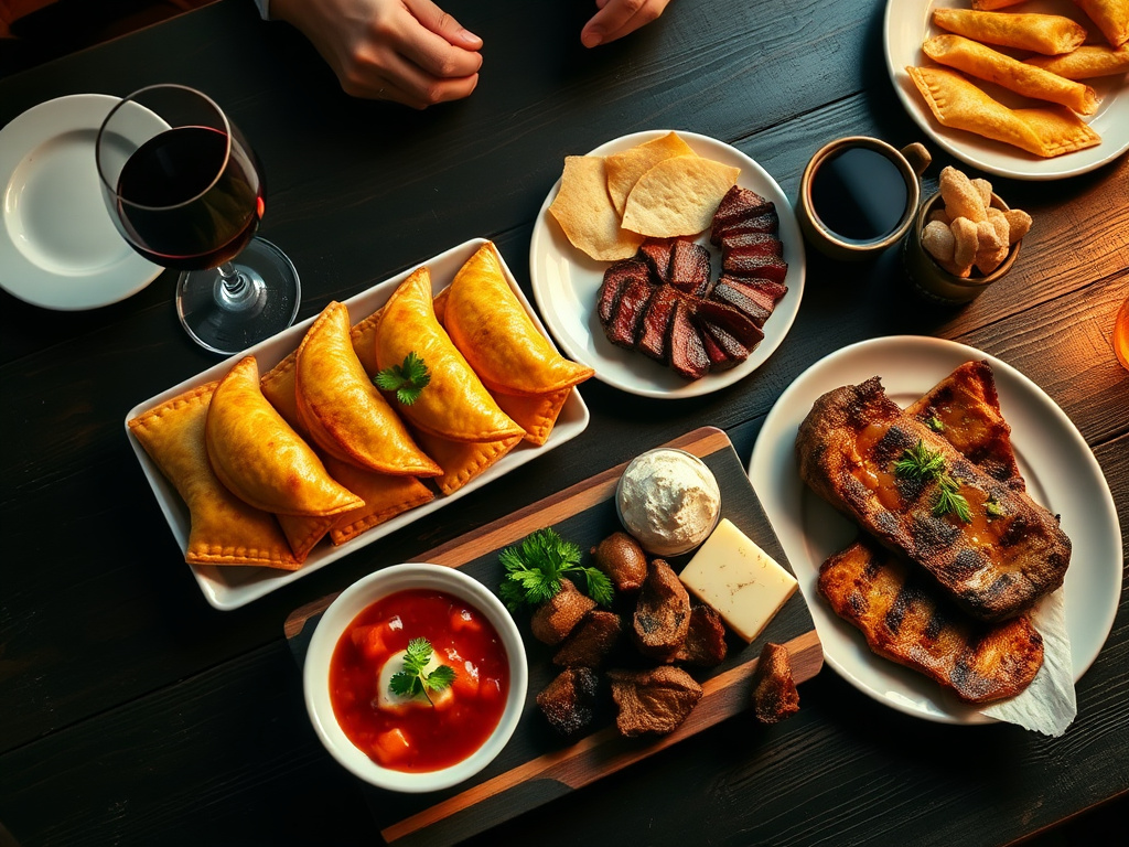 Comida argentina - empanadas, asado, provoleta